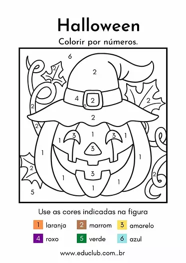 desenho para colorir com números e cores
