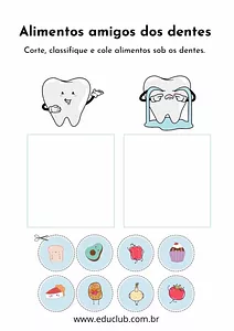 Atividade sobre alimentos amigos do dente