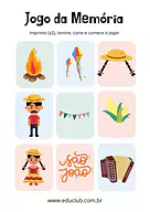 Jogo da memória Festa Junina Jogo da memória Festa Junina para Creche, 2º Ano, 1º Ano, Pré-Escola de Datas Comemorativas, Festa Junina - Material educa...