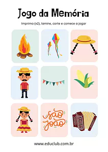 Jogo da memória Festa Junina