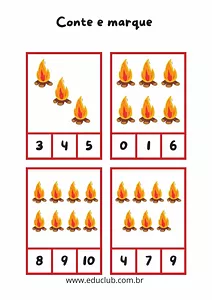 Conte e marque Festa Junina - Atividade de matemática para 1 ano