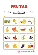 Jogo da memória das frutas Jogo da memória das frutas para 3º Ano, 2º Ano, 1º Ano, Pré-Escola de Língua Portuguesa, Recursos Educativos - Material ed...
