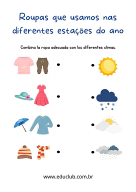 Atividade estações do ano Educação Infantil Atividade estações do ano Educação Infantil para 1º Ano, Pré-Escola de Ciências, Estações do ano - Material educacional