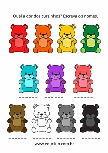 Escrever os nomes das cores