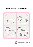 Como desenhar um cavalo para Creche, 5º Ano, 4º Ano, 3º Ano, 2º Ano, 1º Ano, Pré-Escola de Artes - Material educacional