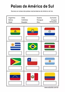 Atividade sobre América do Sul 5 ano