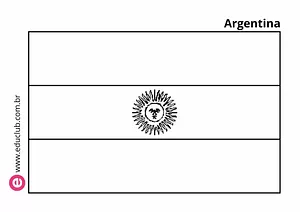 Bandeira da Argentina para colorir