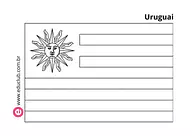 Bandeira do Uruguai para colorir para 5º Ano, 4º Ano, 3º Ano, 2º Ano, 1º Ano de Geografia, América do Sul - Material educa...