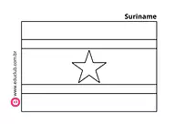 Bandeira do Suriname para colorir para 5º Ano, 4º Ano, 3º Ano, 2º Ano, 1º Ano de Geografia, América do Sul - Material educ...