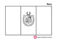 Bandeira do Peru para colorir para 5º Ano, 4º Ano, 3º Ano, 2º Ano, 1º Ano de Geografia, América do Sul - Material educacional
