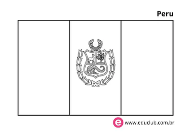 Bandeira do Peru para colorir Bandeira do Peru para colorir para 5º Ano, 4º Ano, 3º Ano, 2º Ano, 1º Ano de Geografia, América do Sul - Material educacional