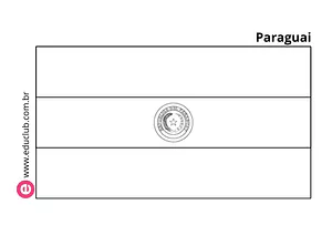 Bandeira do Paraguai para colorir