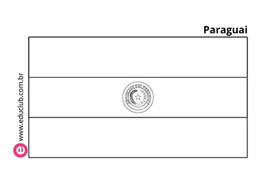 Bandeira do Paraguai para colorir Bandeira do Paraguai para colorir para 5º Ano, 4º Ano, 3º Ano, 2º Ano, 1º Ano de Geografia, América do Sul - Material educ...