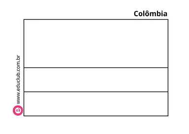 Bandeira da Colômbia para colorir Bandeira da Colômbia para colorir para 5º Ano, 4º Ano, 3º Ano, 2º Ano, 1º Ano de Geografia, América do Sul - Material educ...
