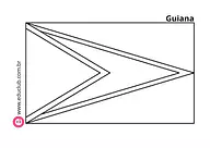 Bandeira da Guiana para colorir para 5º Ano, 4º Ano, 3º Ano, 2º Ano, 1º Ano de Geografia, América do Sul - Material educac...