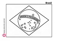 Bandeira do Brasil para colorir para 5º Ano, 4º Ano, 3º Ano, 2º Ano, 1º Ano de Geografia, América do Sul - Material educac...