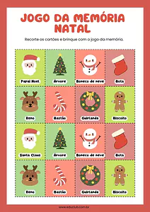 Jogo da memória de Natal