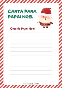 Modelo de carta para o Papai Noel