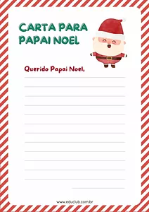 Modelo de carta para o Papai Noel