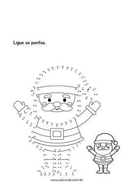 Atividade de ligar os números do Natal para Creche, 1º Ano, Pré-Escola de Recursos Educativos, Passatempo - Material educa...