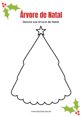 Árvore de Natal atividade infantil para Creche, Pré-Escola de Datas Comemorativas, Natal, Artes - Material educacional