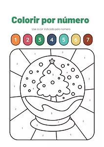 Colorir por números desenhos de Natal