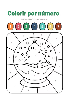 Colorir por números desenhos de Natal Colorir por números desenhos de Natal para 1º Ano de Datas Comemorativas, Natal - Material educacional