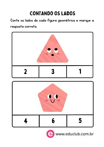 Atividade formas geométricas 1 ano - Lados e vértices