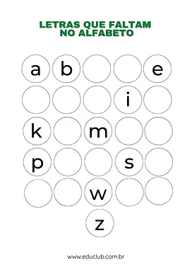 Complete com as letras que faltam Complete com as letras que faltam para 1º Ano de Língua Portuguesa, Alfabeto - Material educacional