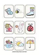 Jogo da memória da primavera Jogo da memória da primavera para Creche, Pré-Escola de Recursos Educativos, Ciências, Estações do ano - Material educacional