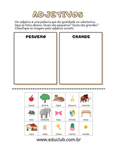 Atividade com adjetivos