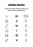 Atividade de ligar números romanos