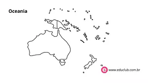Mapa da Oceania para colorir