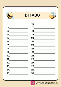 Modelo de folha para ditado