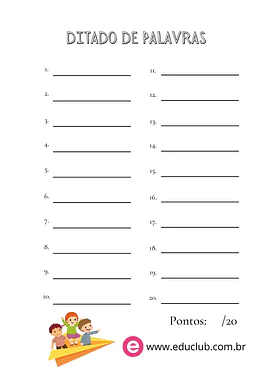 Folhinha de ditado de palavrinhas Folhinha de ditado de palavrinhas para 2º Ano, 1º Ano de Língua Portuguesa, Recursos Educativos, Ditado - Material educaci...