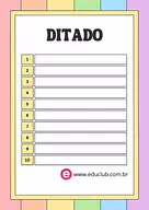 Folha para ditado