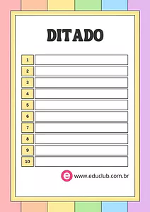 Folha para ditado
