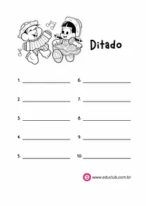 Folha para ditado junino