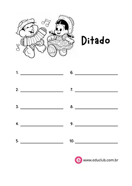 Folha para ditado junino Folha para ditado junino para 2º Ano, 1º Ano de Datas Comemorativas, Festa Junina, Língua Portuguesa, Ditado - Material ed...