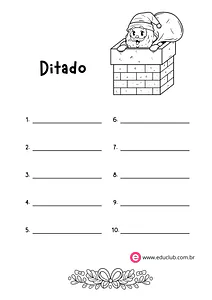Folha para ditado de Natal