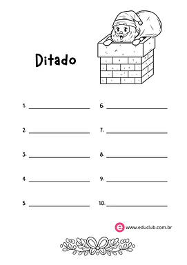 Folha para ditado de Natal Folha para ditado de Natal para 2º Ano, 1º Ano de Datas Comemorativas, Língua Portuguesa, Recursos Educativos, Natal, Dita...