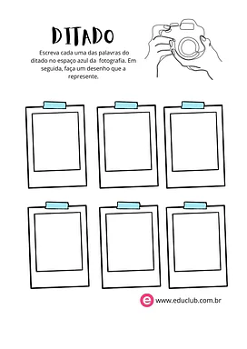 Folha de ditado com desenho Folha de ditado com desenho para 2º Ano, 1º Ano de Língua Portuguesa, Recursos Educativos, Ditado - Material educacional