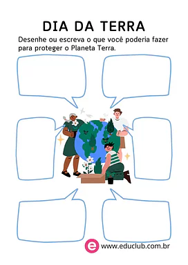 Atividade para desenhar sobre o Dia da Terra Atividade para desenhar sobre o Dia da Terra para 2º Ano, 1º Ano de Datas Comemorativas, Língua Portuguesa, Dia da Terra, ...