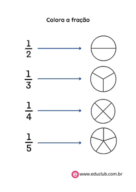 Colorir as frações Colorir as frações para 4º Ano, 3º Ano de Frações, Matemática - Material educacional