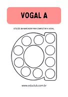 Ficha das vogais para Educação Infantil para Creche, Pré-Escola de Língua Portuguesa, Vogais - Material educacional