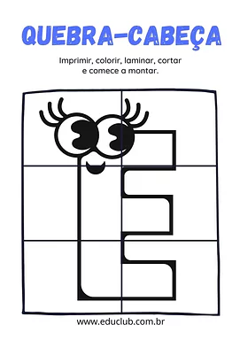 Quebra-cabeça das vogais para Creche, Pré-Escola de Língua Portuguesa, Recursos Educativos, Vogais - Material educacional