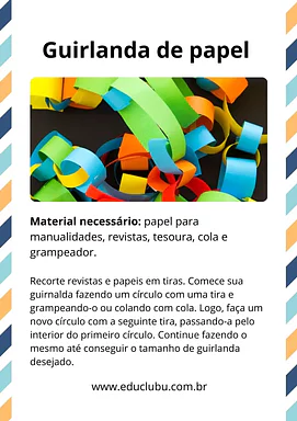 Como fazer guirlanda de papel Como fazer guirlanda de papel para 5º Ano, 4º Ano, 3º Ano, 2º Ano, 1º Ano de Como fazer, Artes - Material educacional