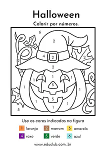 Colorir por números desenhos do Halloween