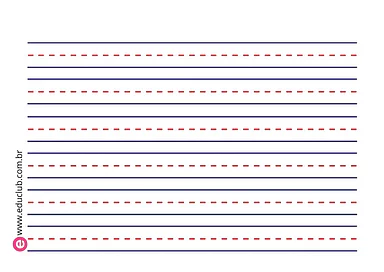 Folha com pauta para caligrafia para 2º Ano, 1º Ano de Recursos Educativos - Material educacional