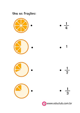 Ligar as frações para 3º Ano, 2º Ano de Frações, Matemática - Material educacional